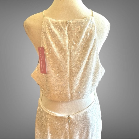 Sachin & Babi Morgan Halter Cut-Out Sequin Slim Maxi Dress - Picture 13 of 16